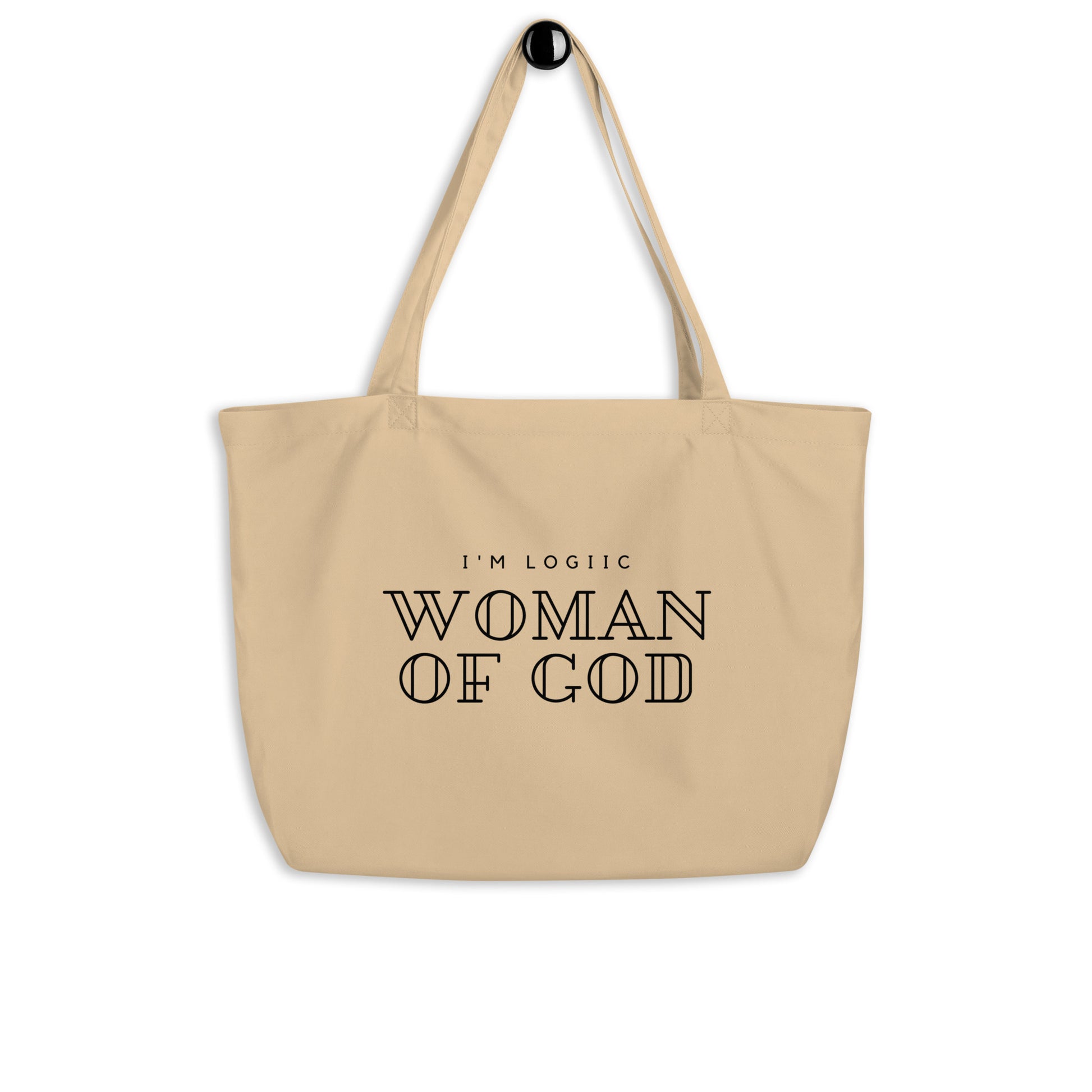Woman of God Large organic tote bag - Shopping Totes