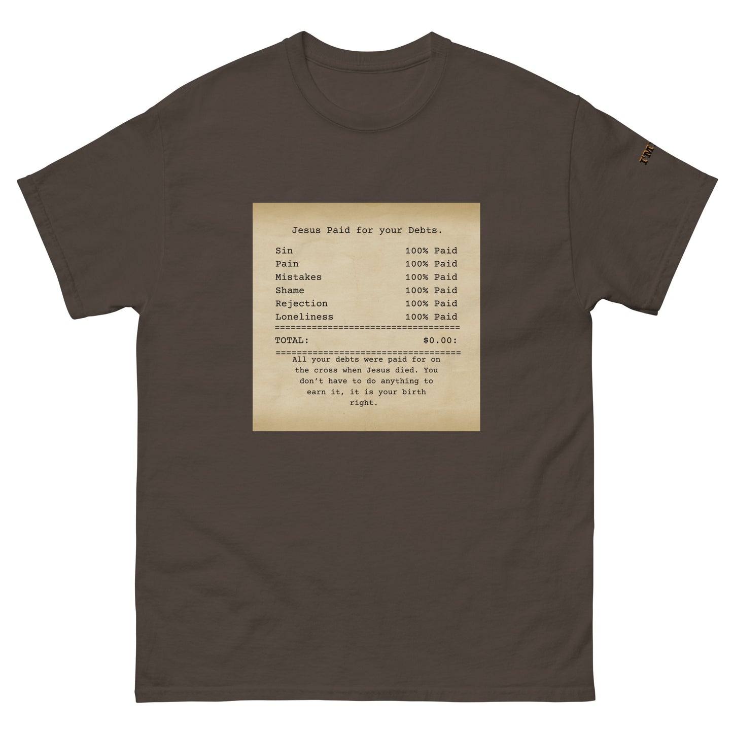 Jesus Paid classic tee - Dark Chocolate / S - Shirts & Tops