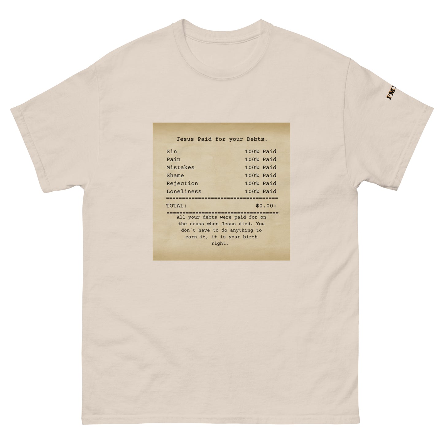 Jesus Paid classic tee - Natural / S - Shirts & Tops
