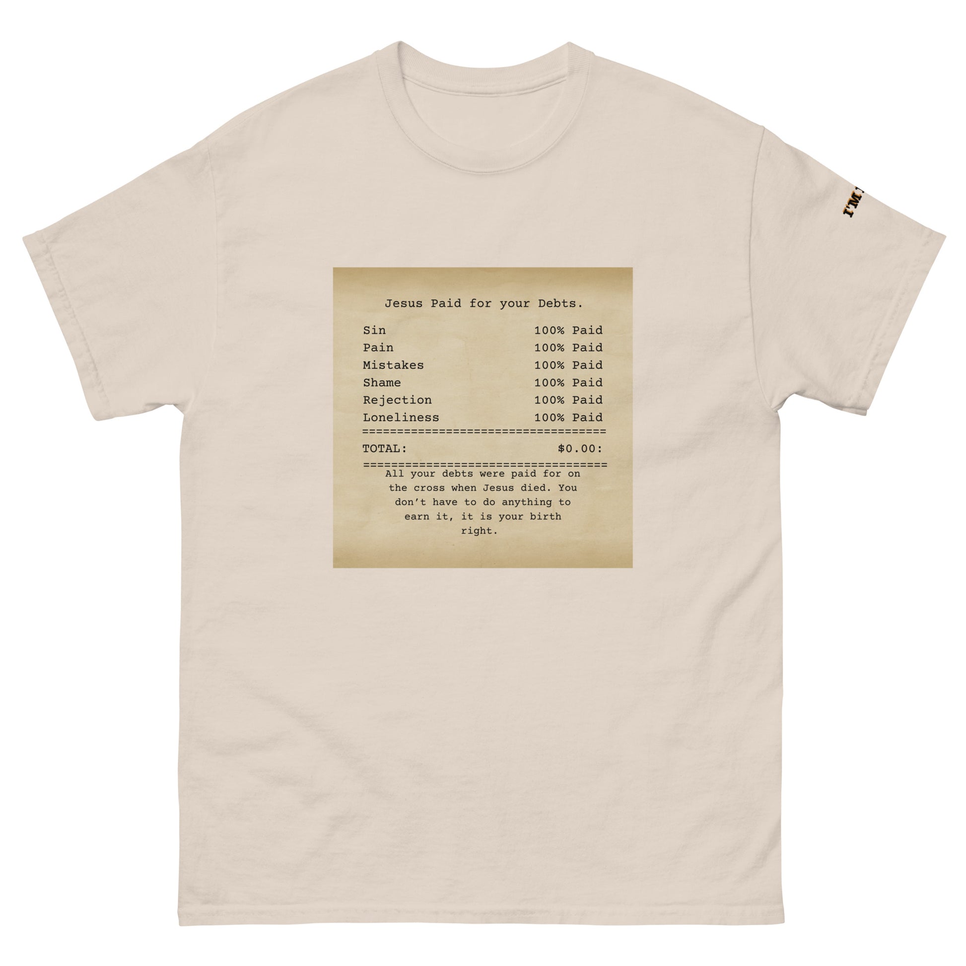 Jesus Paid classic tee - Natural / S - Shirts & Tops