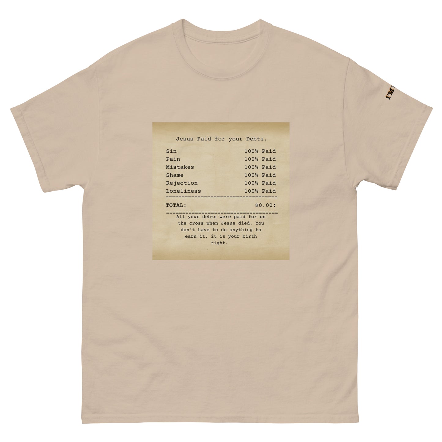 Jesus Paid classic tee - Sand / S - Shirts & Tops
