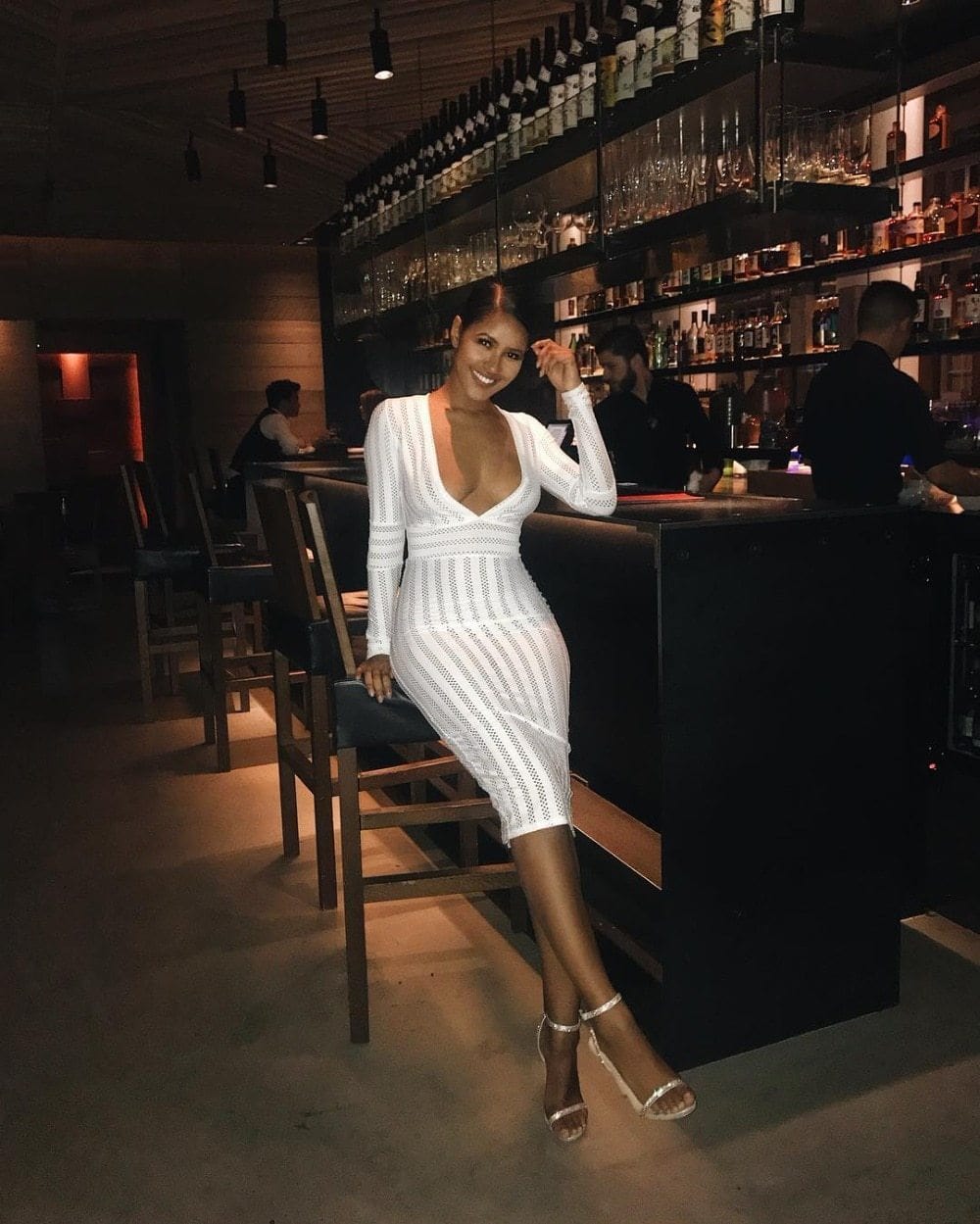 V-neck Mesh Rayon Bandage Dress - dresses