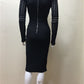 V-neck Mesh Rayon Bandage Dress - dresses