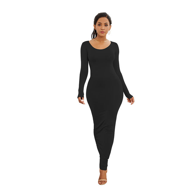 Molly Long Sleeve Dress - Black dress / XL - dresses Dresses