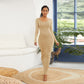 Molly Long Sleeve Dress - Khaki dress / L - dresses Dresses