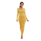 Molly Long Sleeve Dress - orange yellow dress / XL - dresses