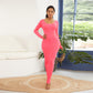 Molly Long Sleeve Dress - Rose red dress / XL - dresses