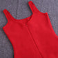 Basic Square Neck Bandage Dress - dresses
