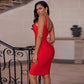 Basic Square Neck Bandage Dress - dresses