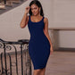 Basic Square Neck Bandage Dress - dresses