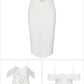 White Princess Lace Midi Bandage Dress - dresses