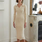 Very Thick Cream Knitted Dress - dresses Dresses