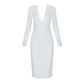 V-neck Mesh Rayon Bandage Dress - dresses