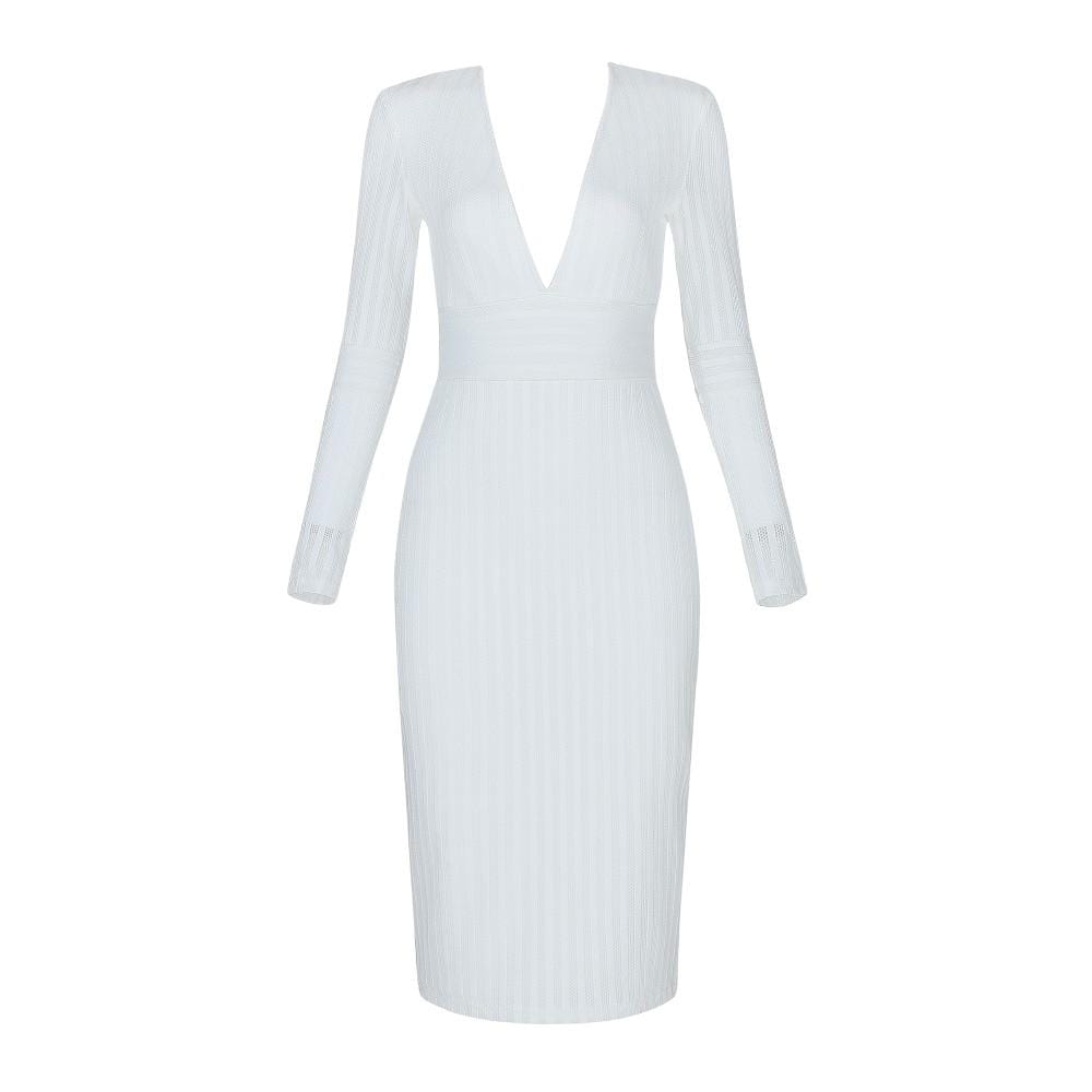 V-neck Mesh Rayon Bandage Dress - dresses