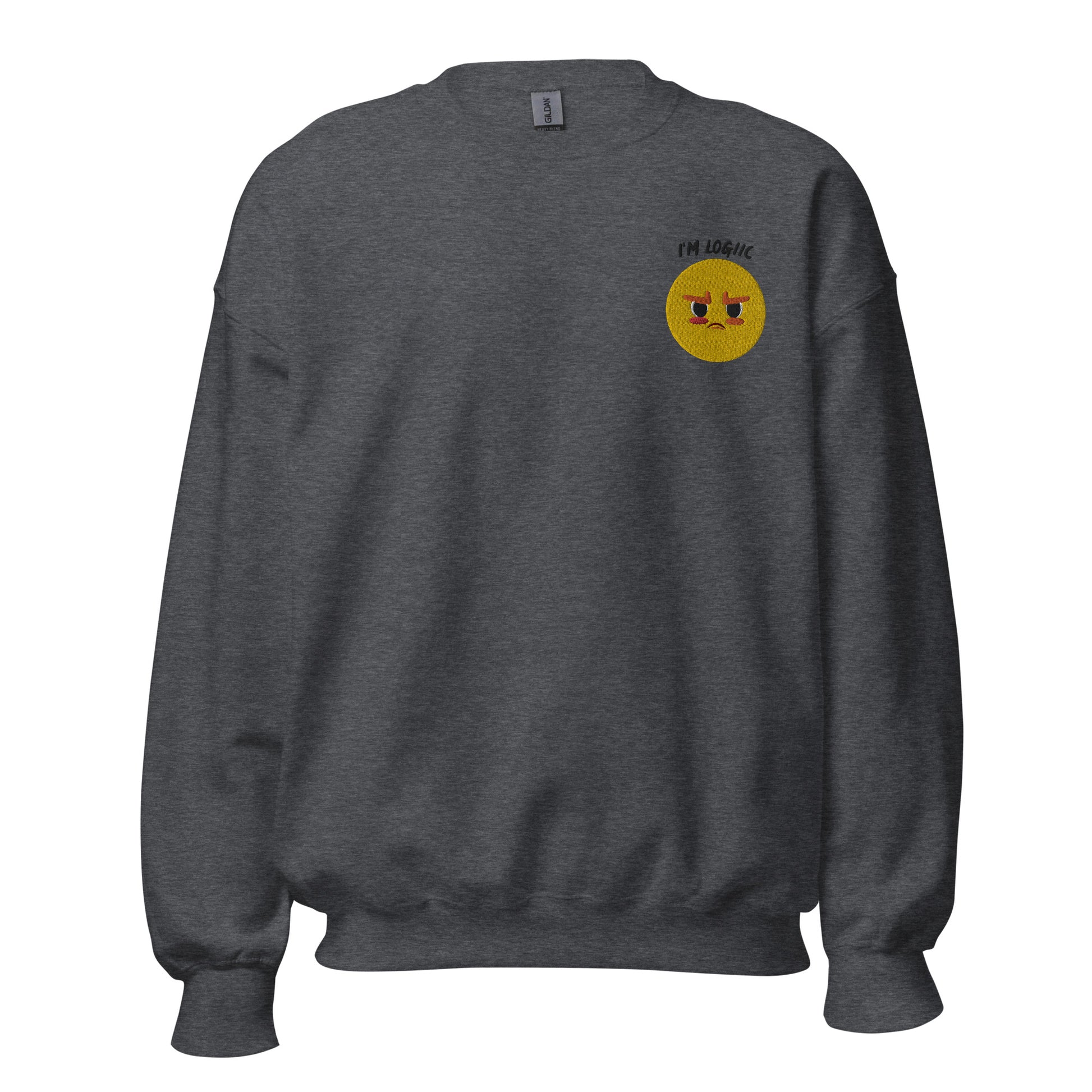 Angry Emoji Unisex Sweatshirt - Dark Heather / S