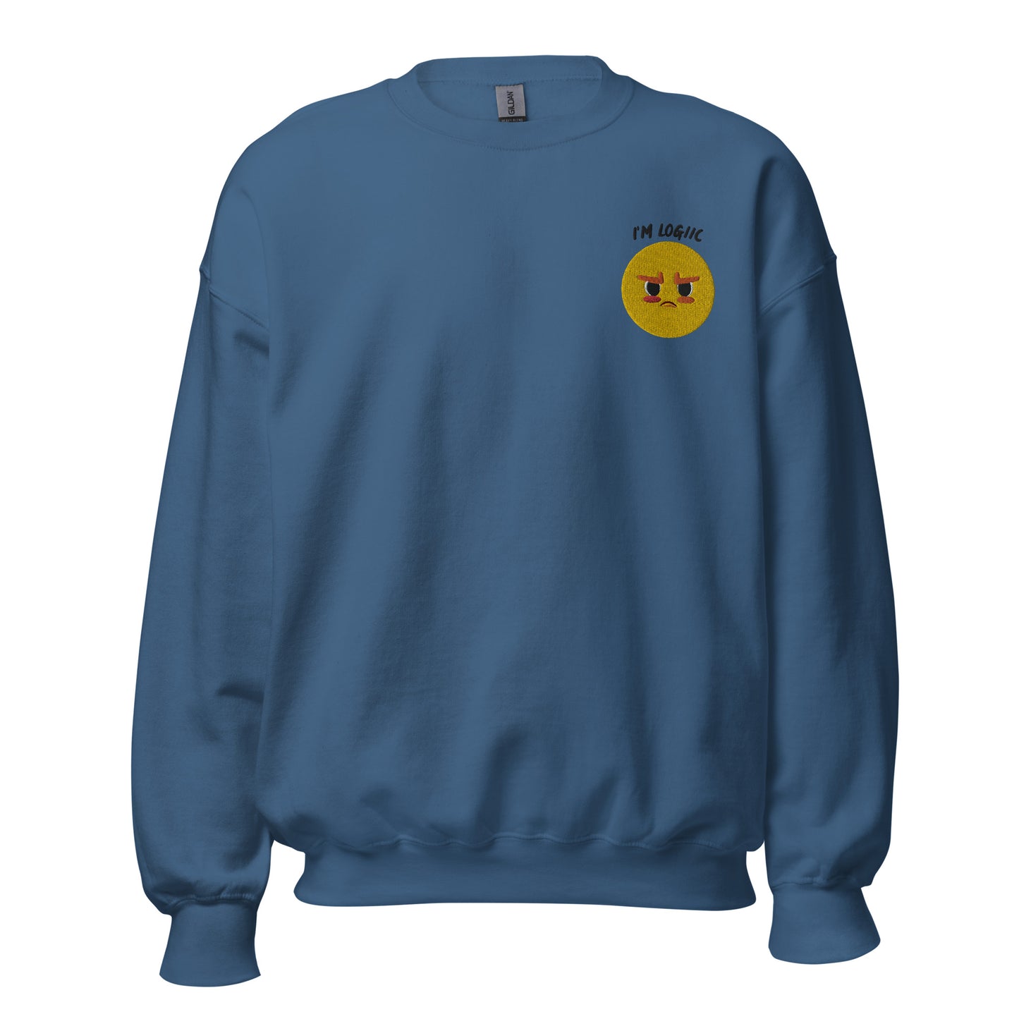 Angry Emoji Unisex Sweatshirt - Indigo Blue / S