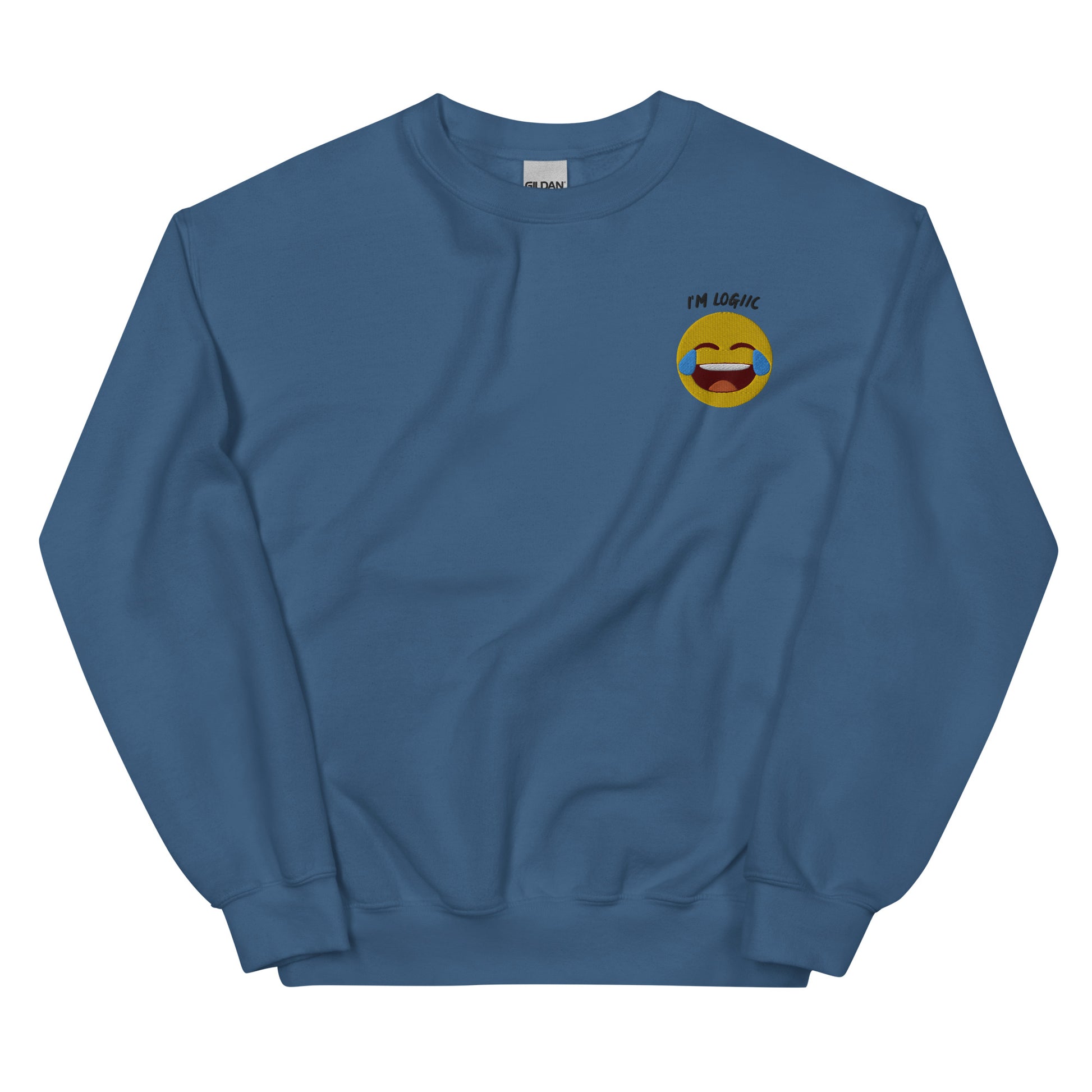 Cry Laugh Emoji Unisex Sweatshirt - Indigo Blue / S