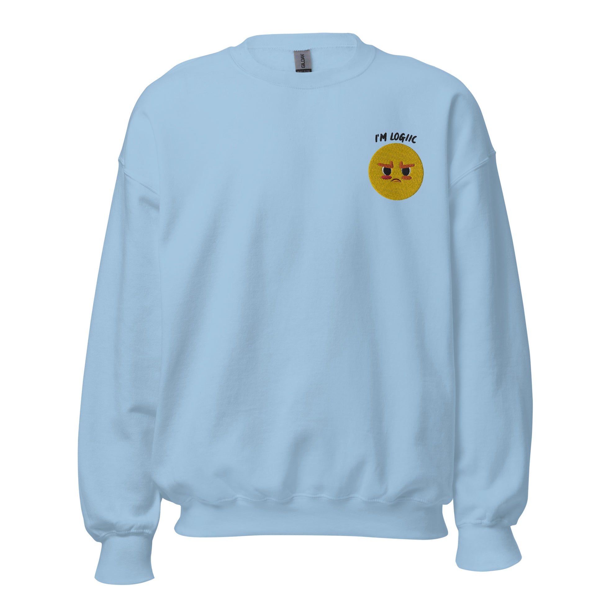 Angry Emoji Unisex Sweatshirt - Light Blue / S