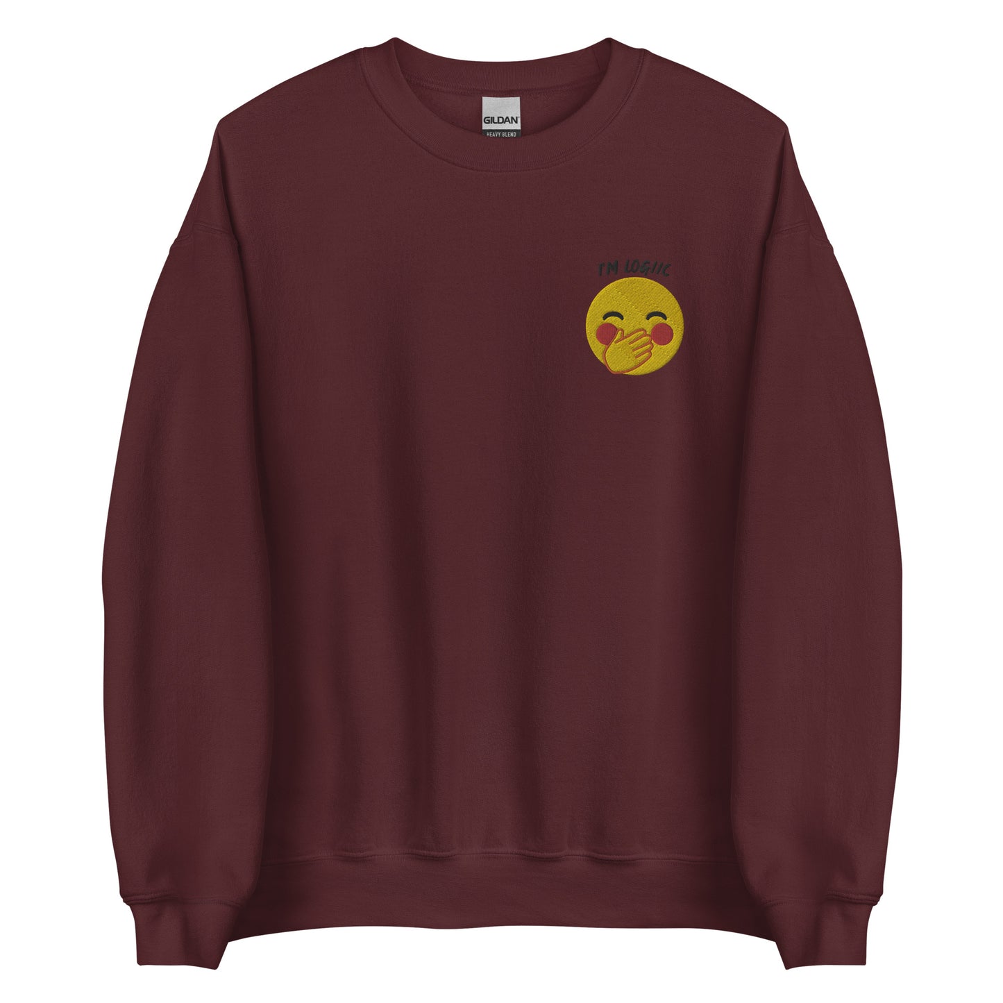 Giggle Emoji Unisex Sweatshirt - Maroon / S