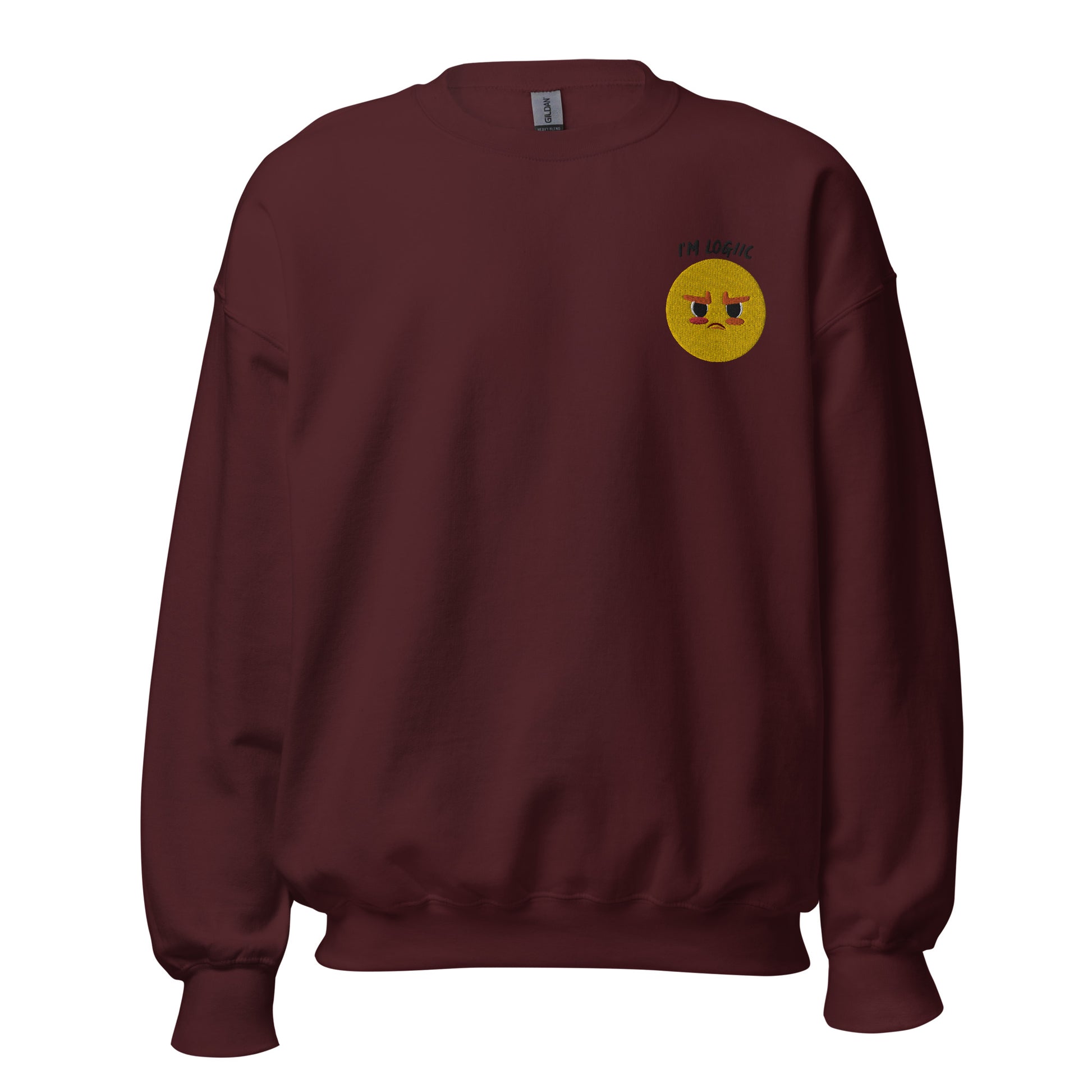 Angry Emoji Unisex Sweatshirt - Maroon / S