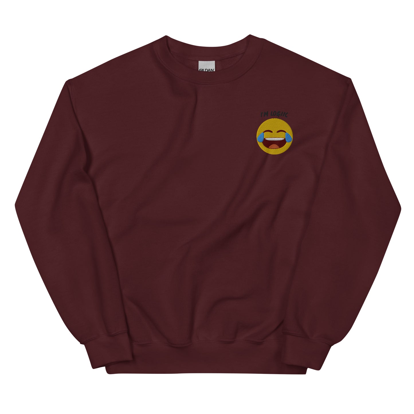 Cry Laugh Emoji Unisex Sweatshirt - Maroon / S