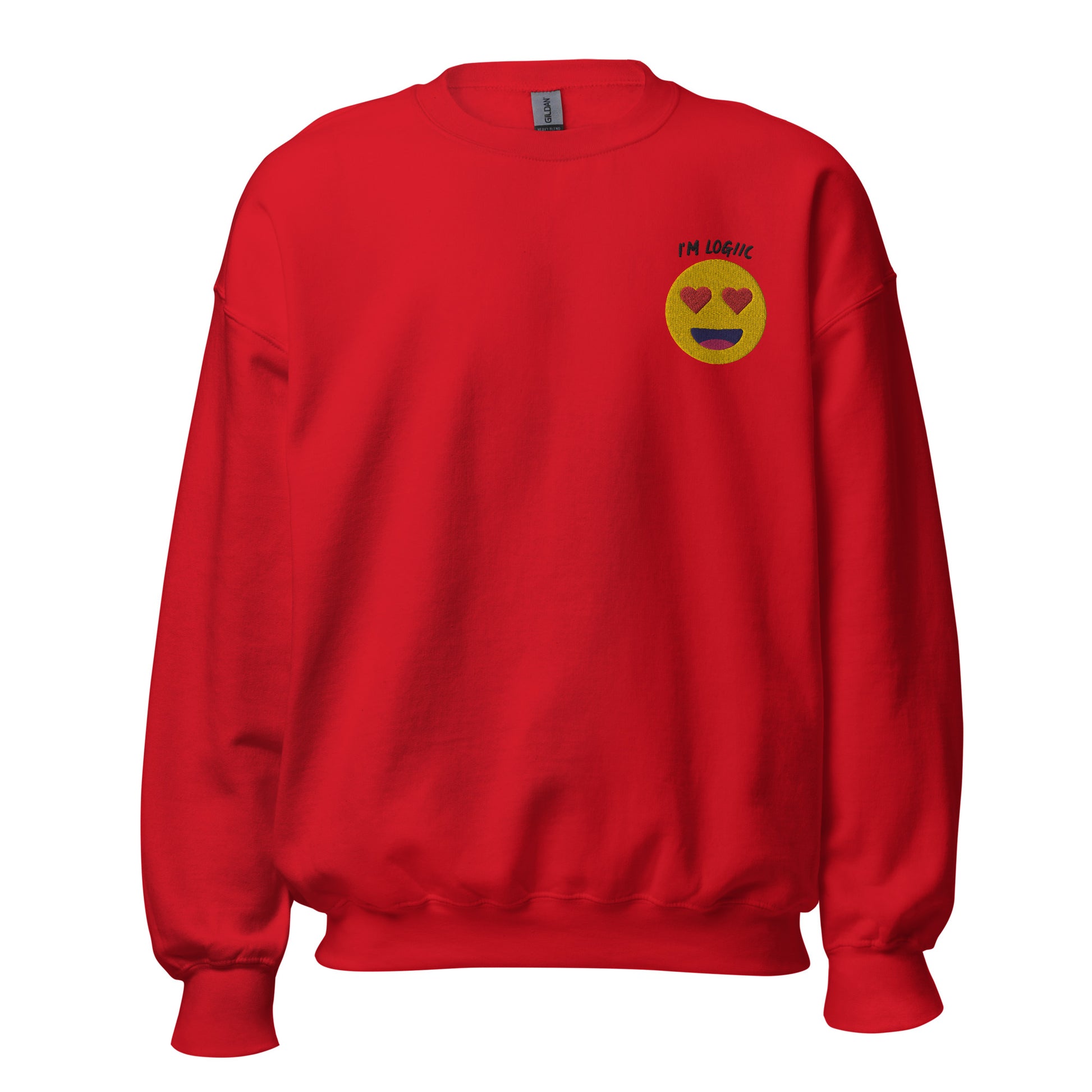 Heart Eyes Emoji Unisex Sweatshirt - Red / S