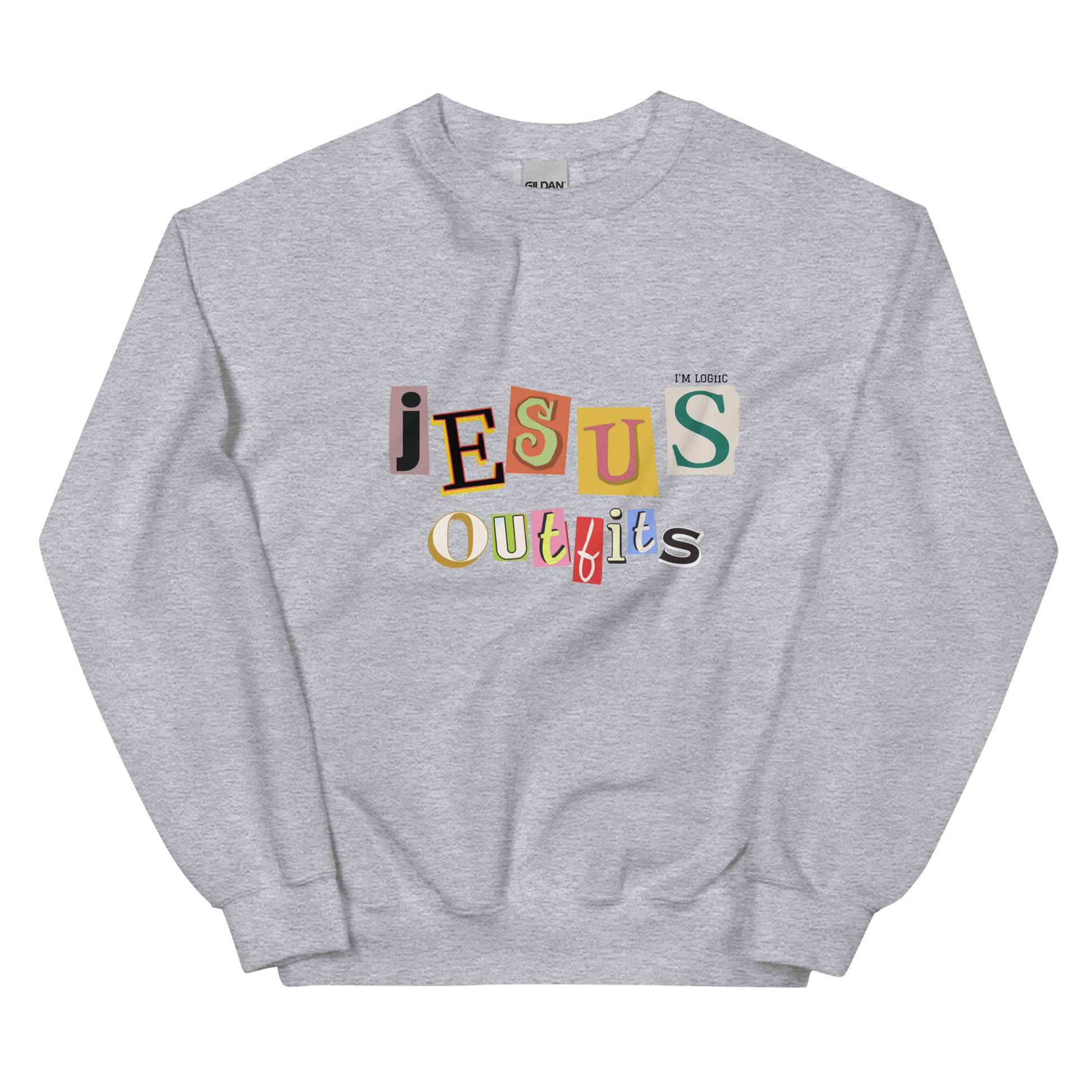 Jesus Outfits Crew Neck - Grey / S - Shirts & Tops