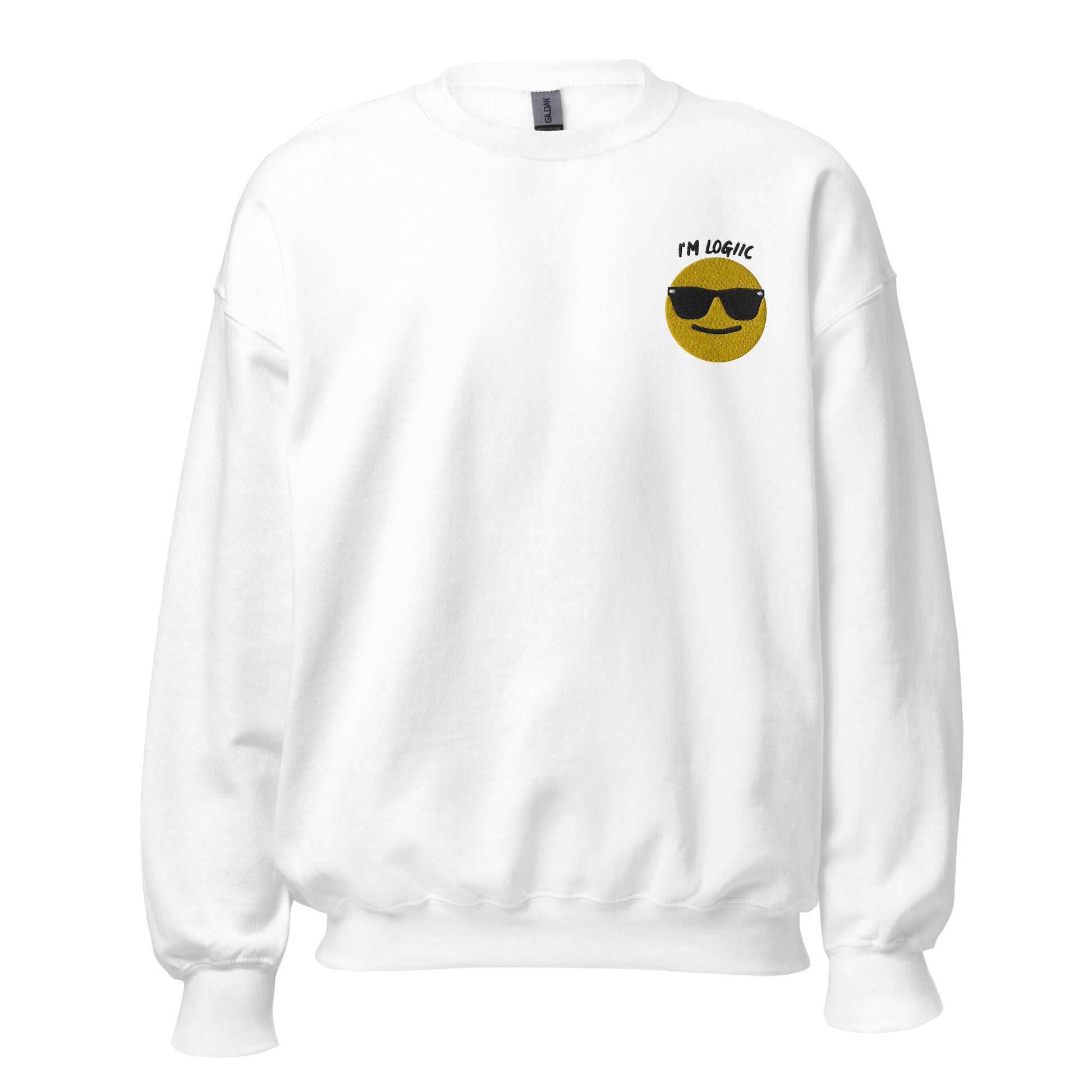 Cool Guy Emoji Unisex Sweatshirt - White / S
