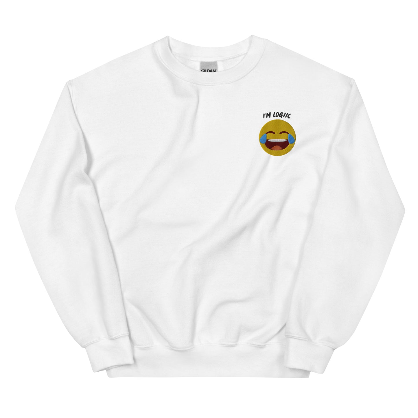 Cry Laugh Emoji Unisex Sweatshirt - White / S