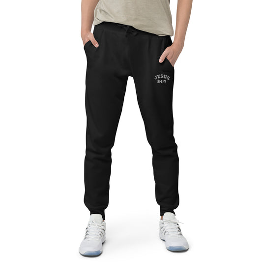 Jesus 24/7 Unisex fleece sweatpants - Black / XS - Pants