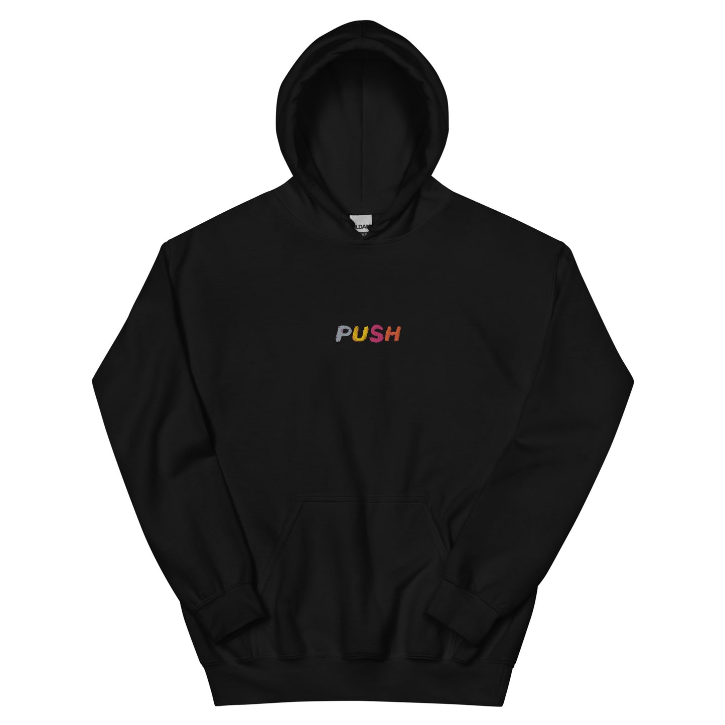 PUSH Embroidered Hoodie - black / S - Shirts & Tops