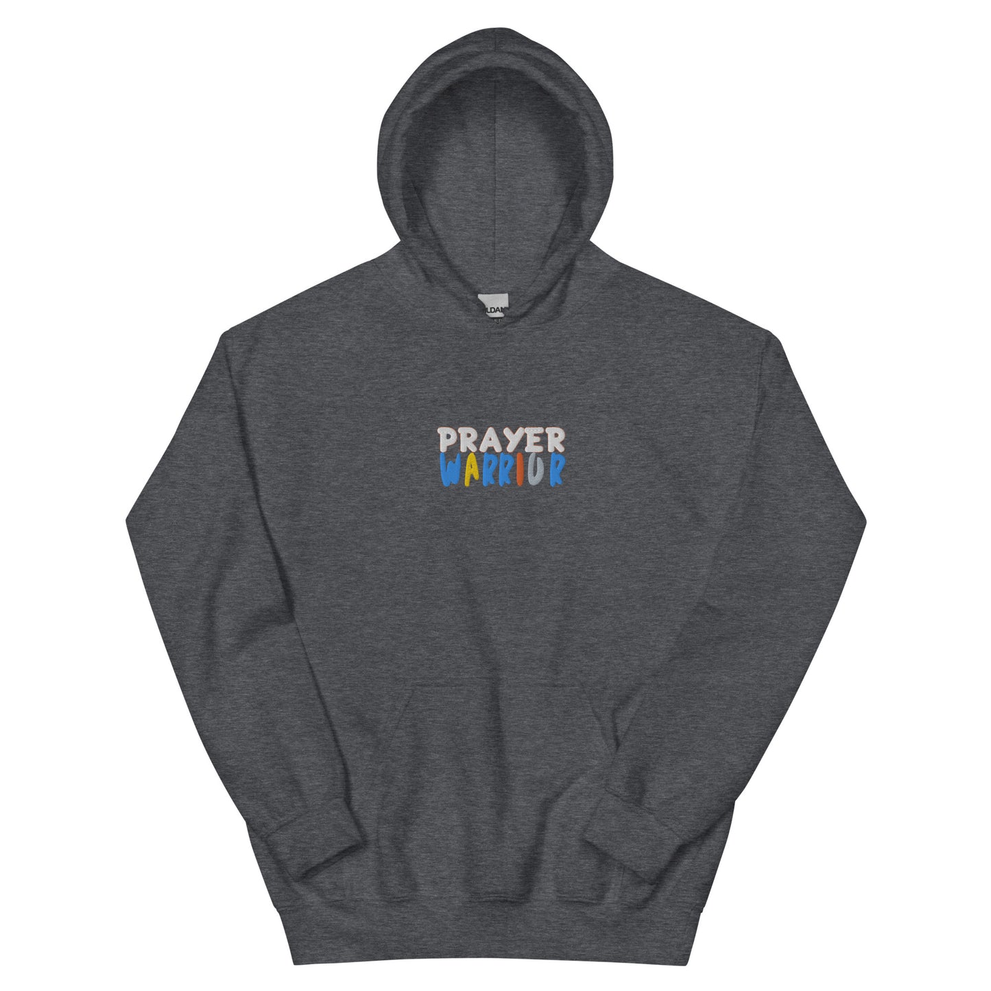 Prayer Warrior Embroidered Hoodie - Dark Heather / S -