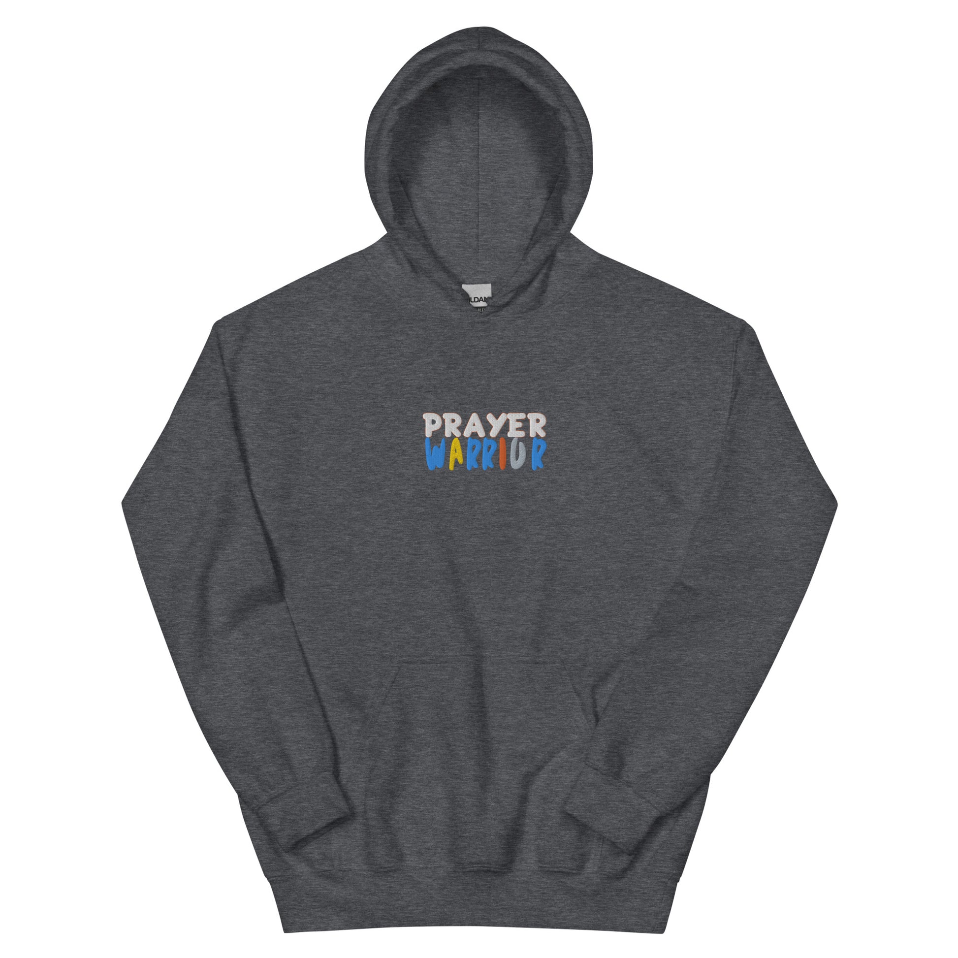 Prayer Warrior Embroidered Hoodie - Dark Heather / S -