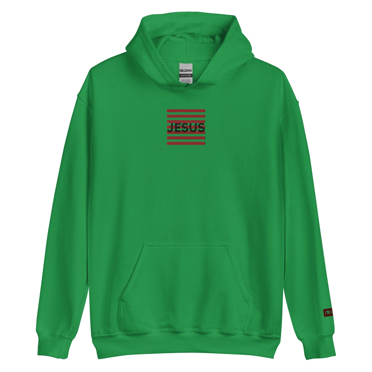 Jesus Embroidery Unisex Hoodie - Irish Green / S