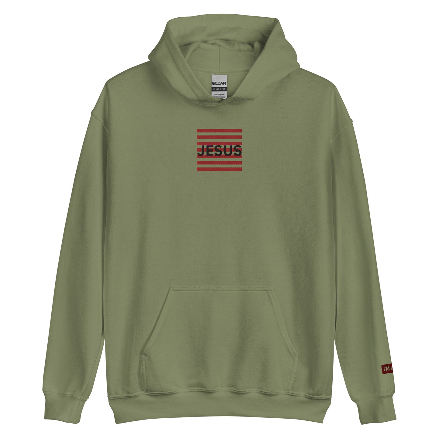 Jesus Embroidery Unisex Hoodie - Military Green / S