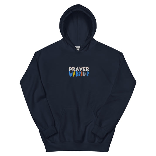 Prayer Warrior Embroidered Hoodie - Navy / S - Shirts & Tops