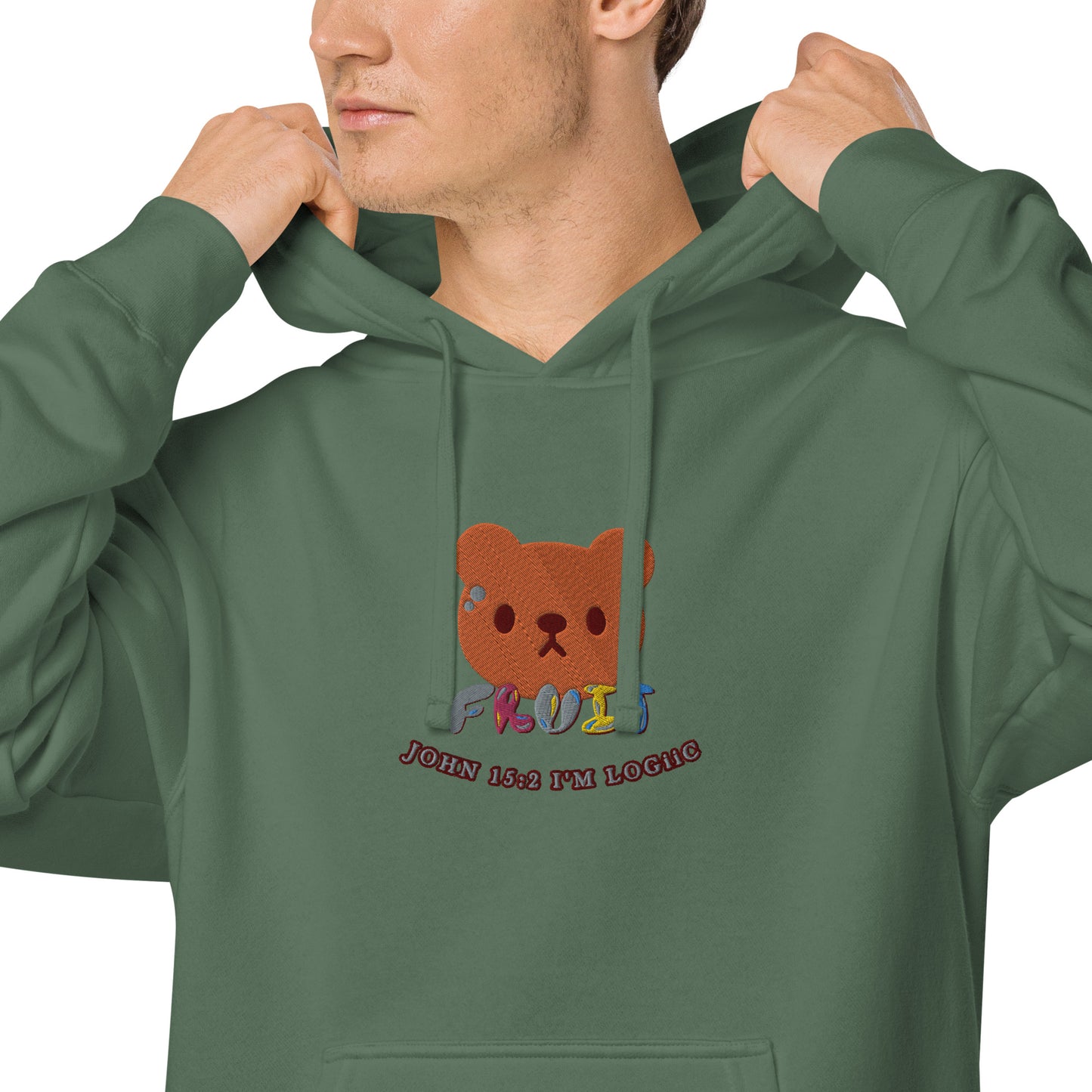 Bear Fruit Unisex pigment-dyed hoodie