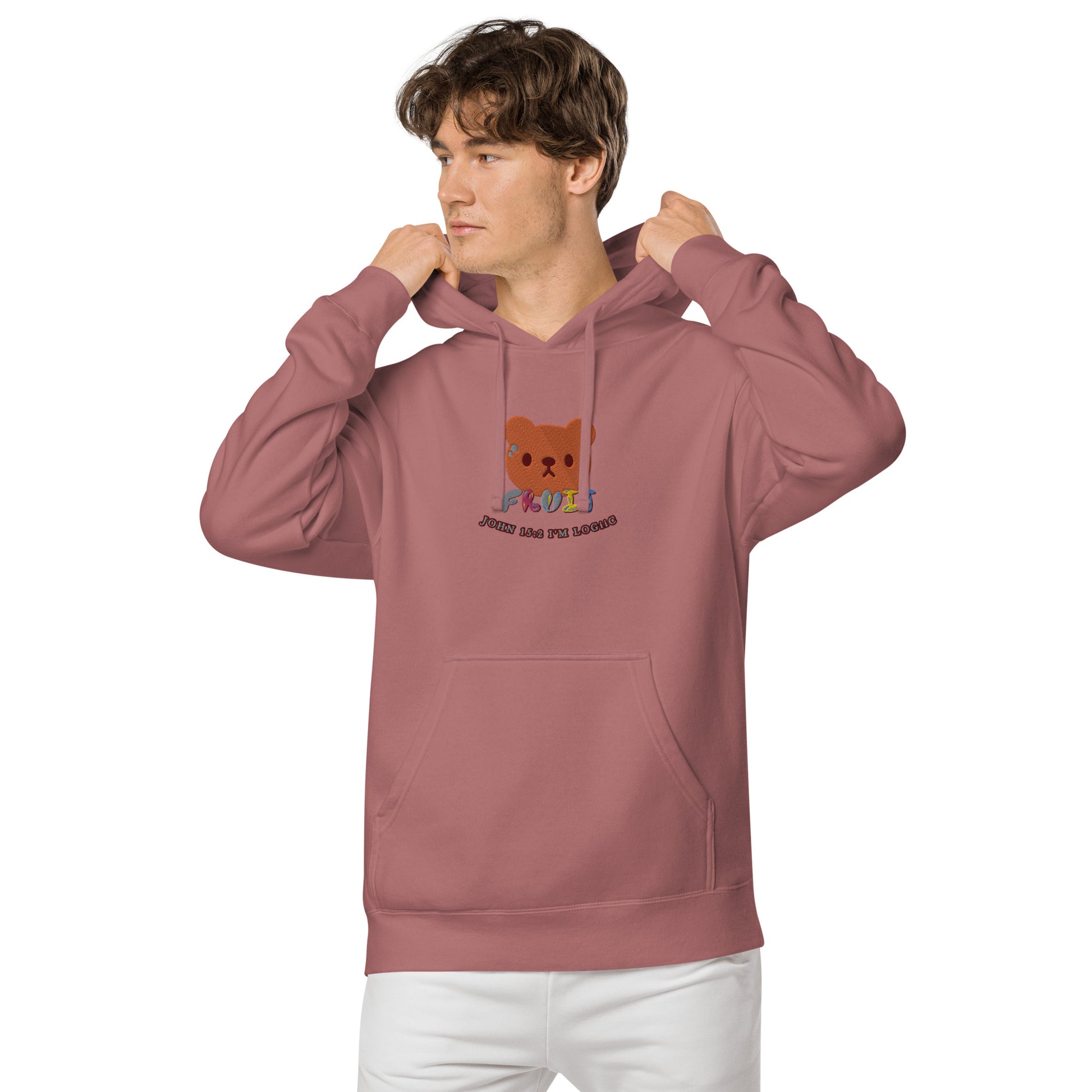 Bear Fruit Unisex pigment-dyed hoodie