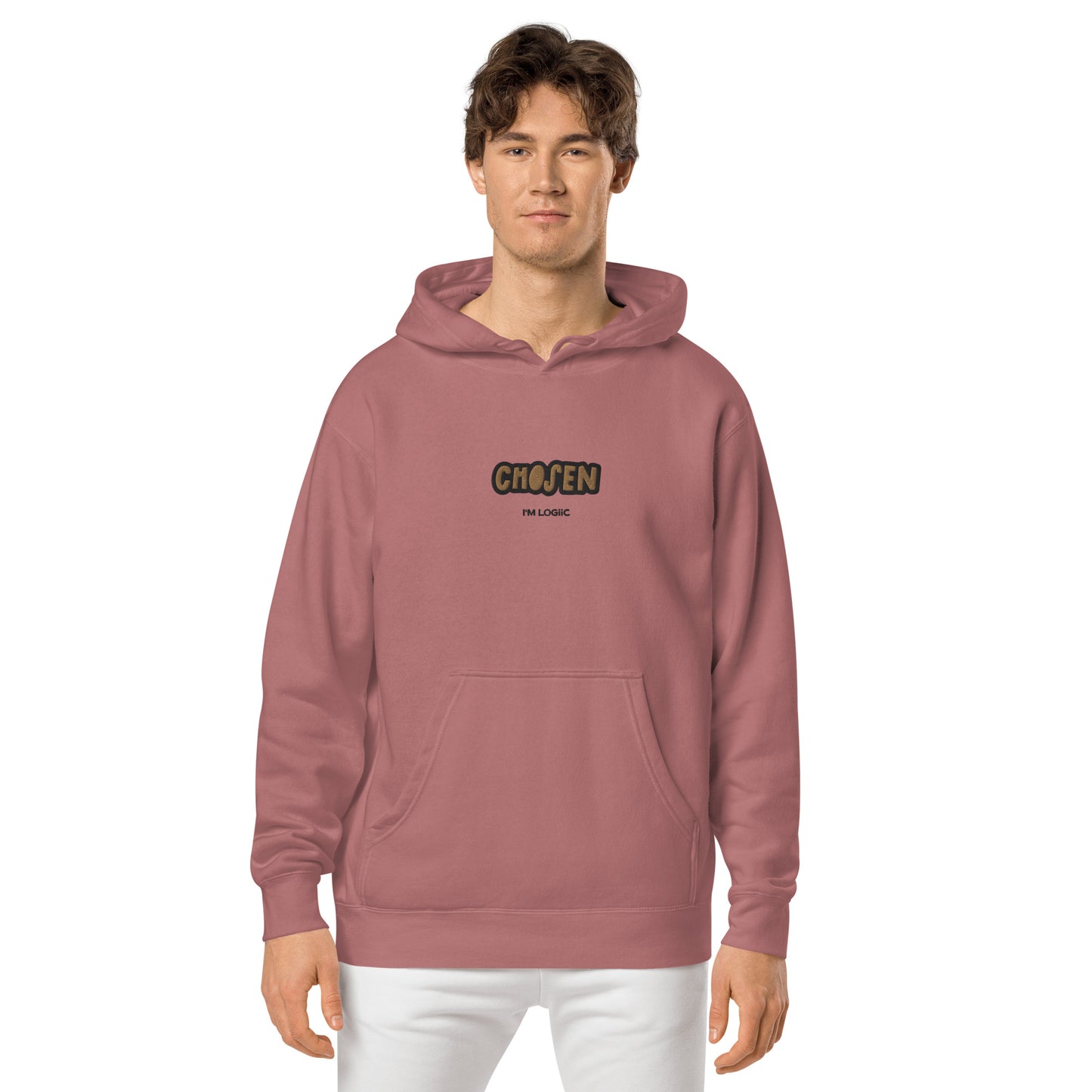 Chosen Unisex pigment-dyed hoodie - Pigment Maroon / S