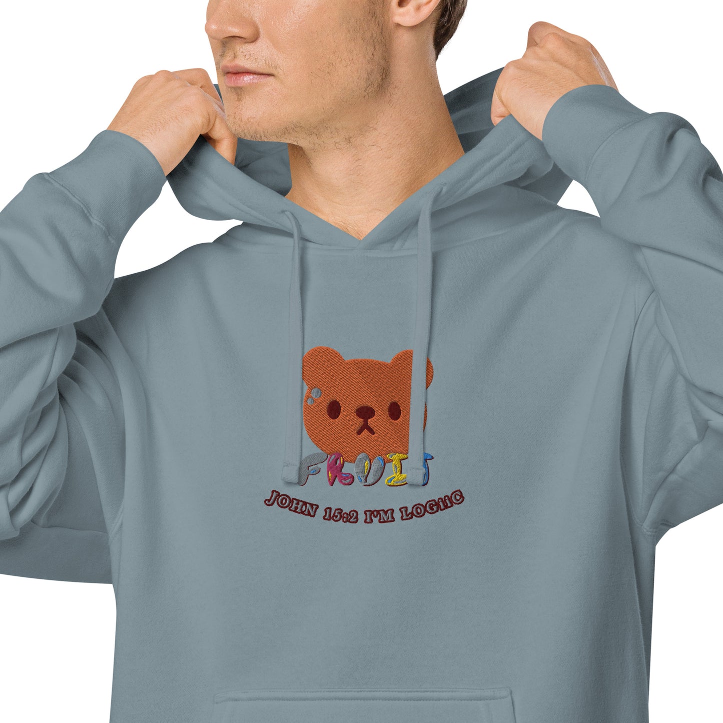 Bear Fruit Unisex pigment-dyed hoodie