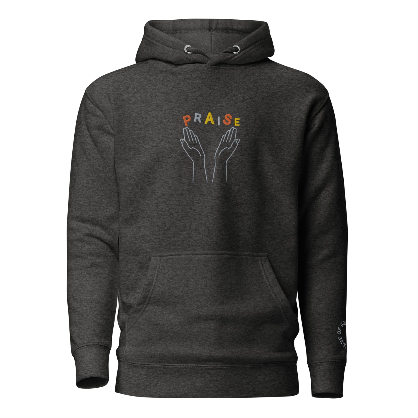 Praise Hands Unisex Hoodie - Charcoal Heather / S - Shirts &