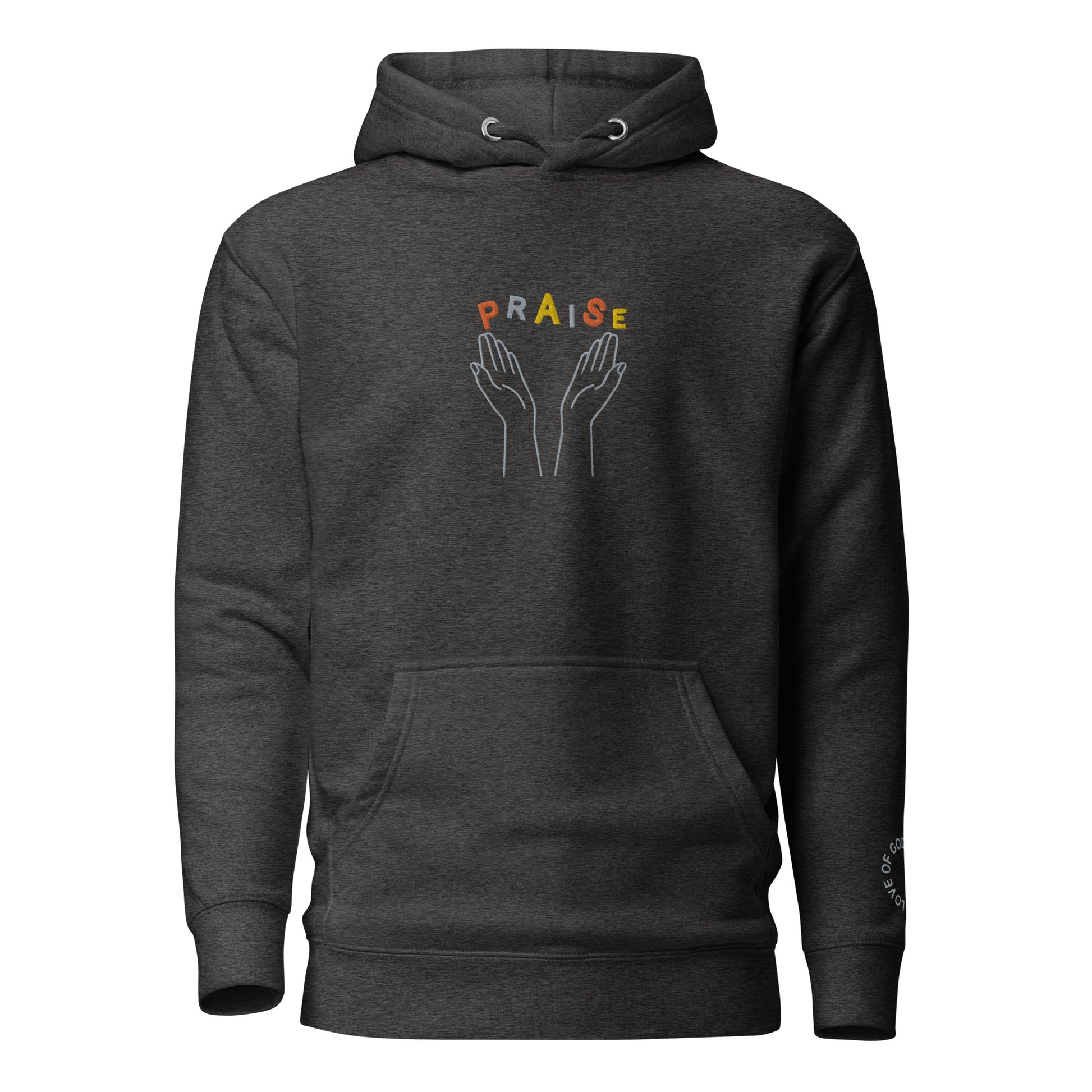 Praise Hands Unisex Hoodie - Charcoal Heather / S - Shirts &