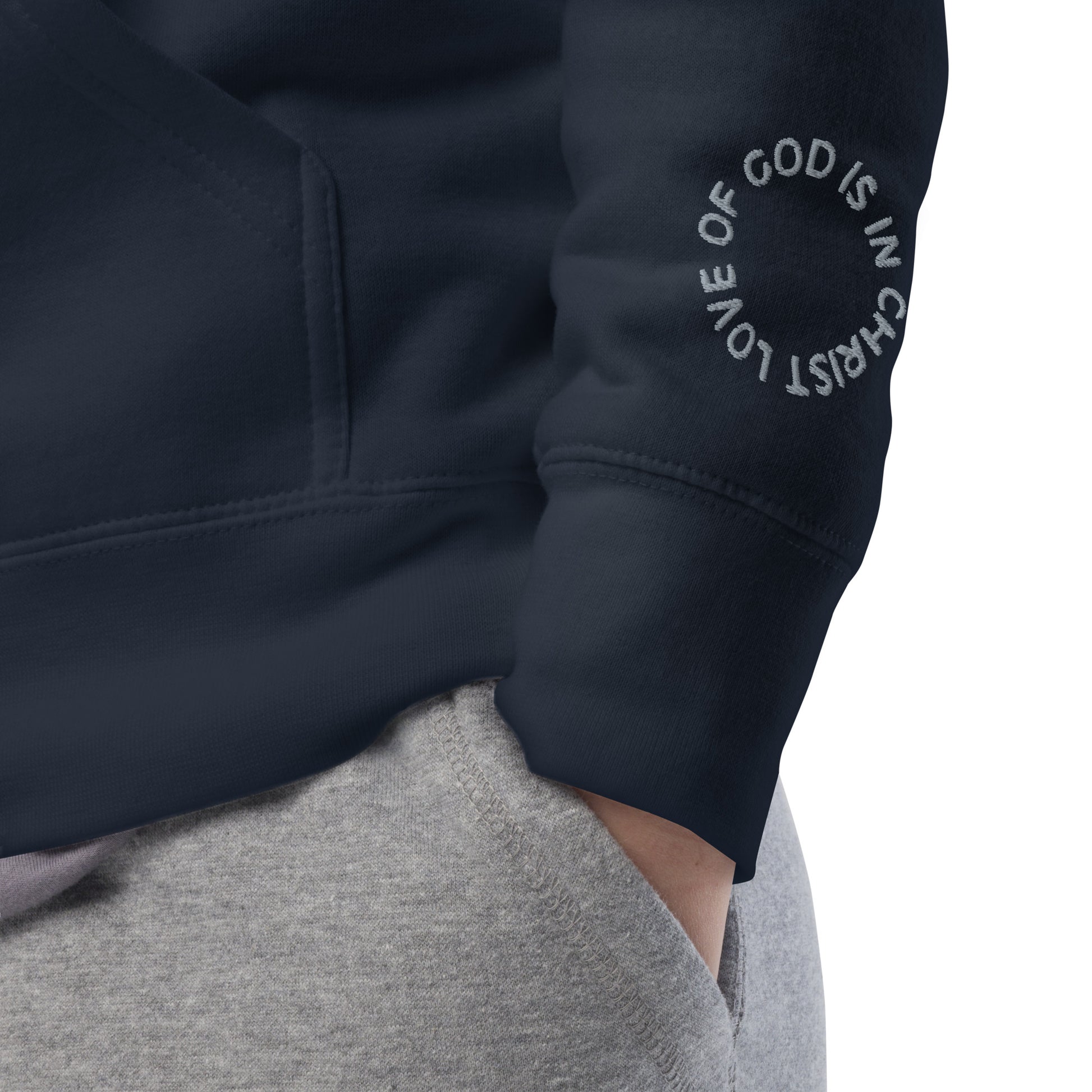 Praise Hands Embroidered Hoodie (centre) - Shirts & Tops