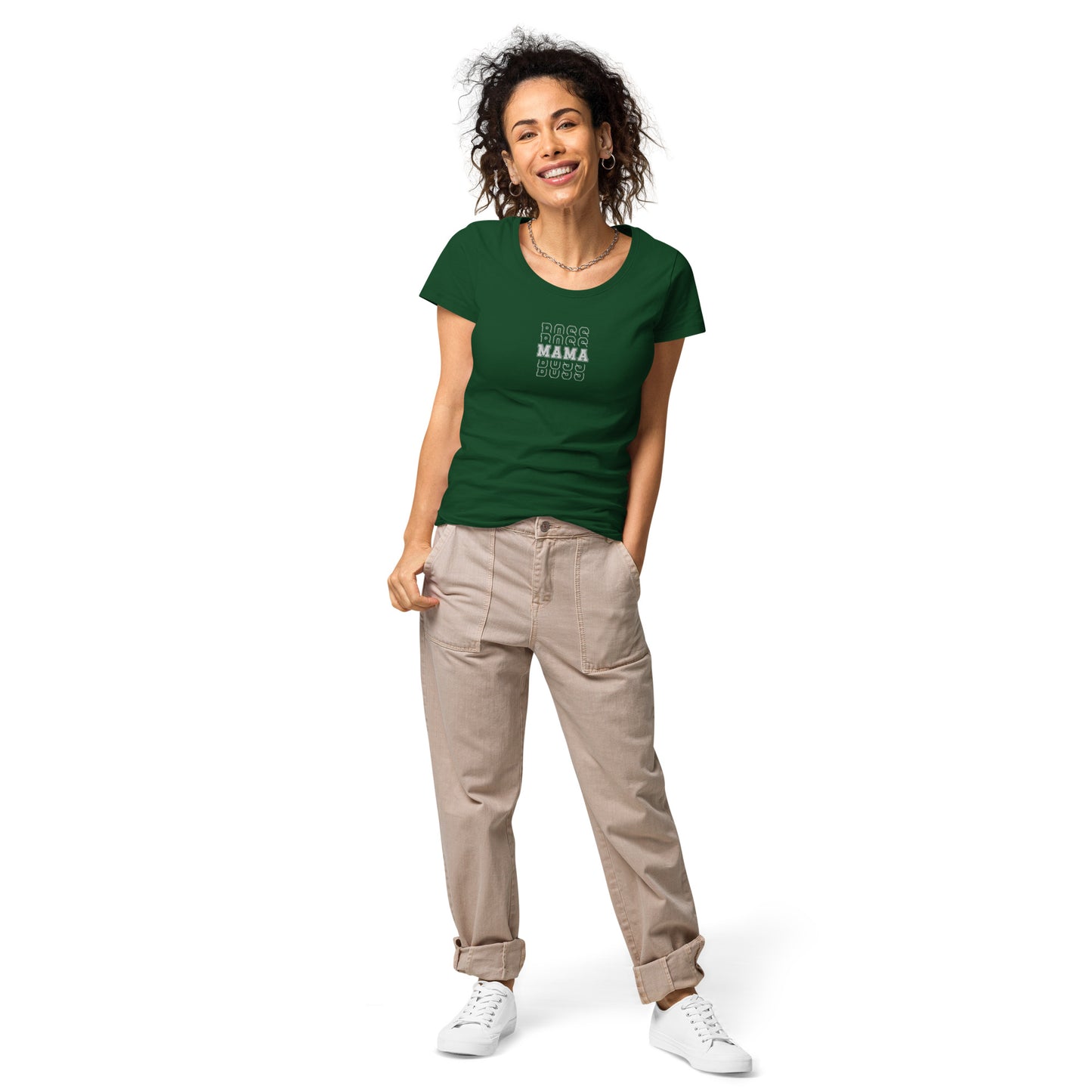 Boss Mama Women’s basic organic t-shirt - Bottle green / S -