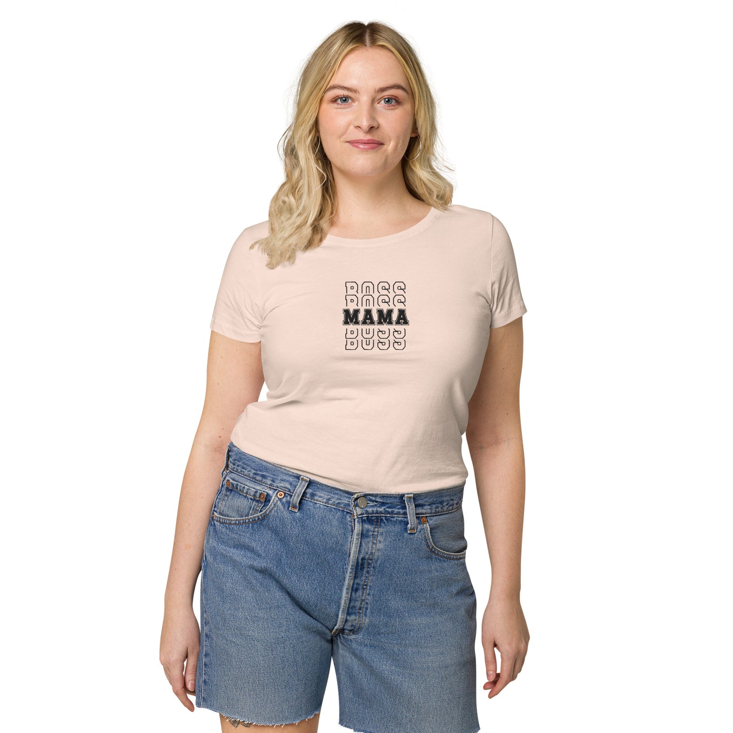Boss Mama Women’s basic organic t-shirt - Creamy pink / S -