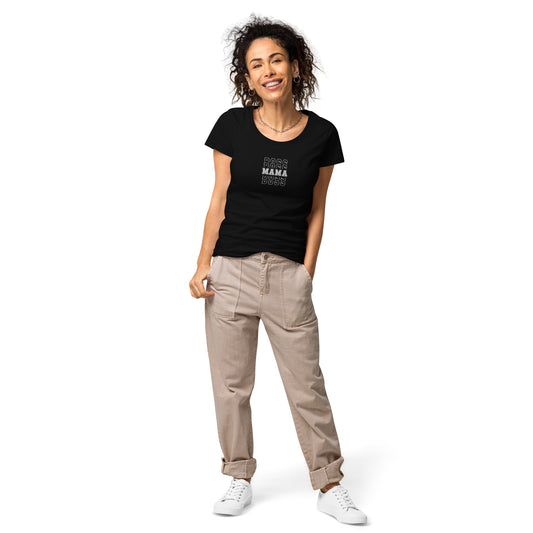 Boss Mama Women’s basic organic t-shirt - Deep black / S -