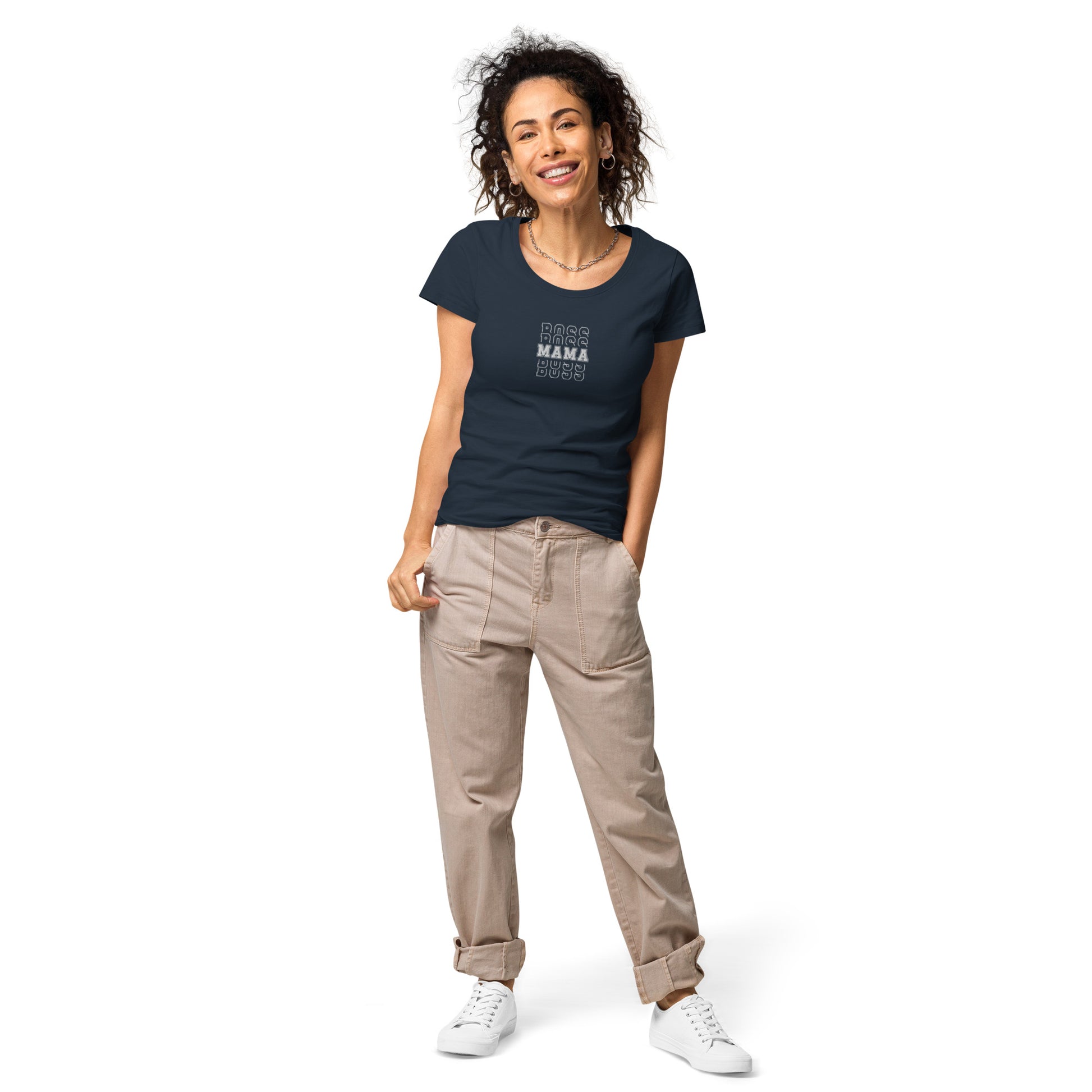 Boss Mama Women’s basic organic t-shirt - French navy / S -