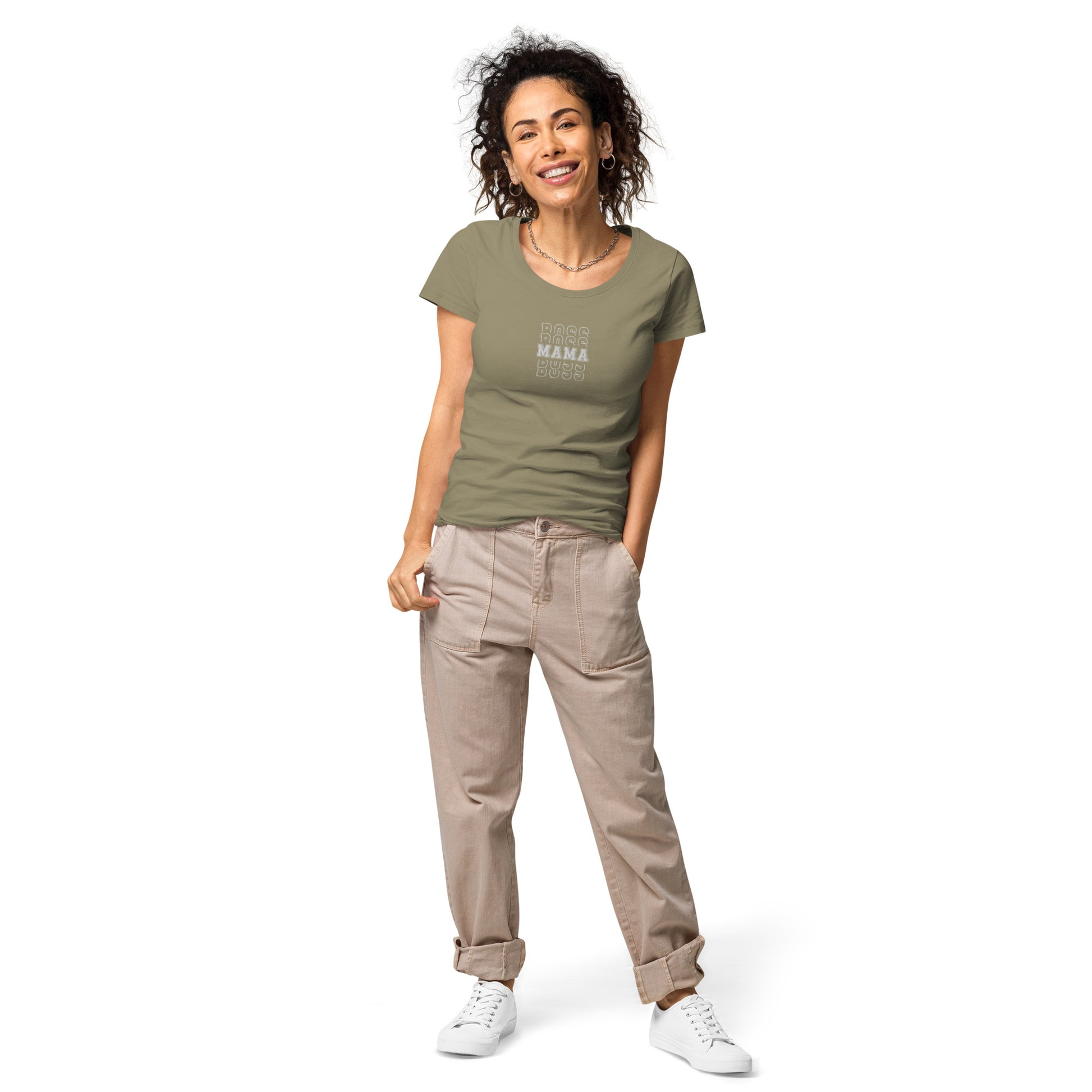 Boss Mama Women’s basic organic t-shirt - Khaki / S - Shirts