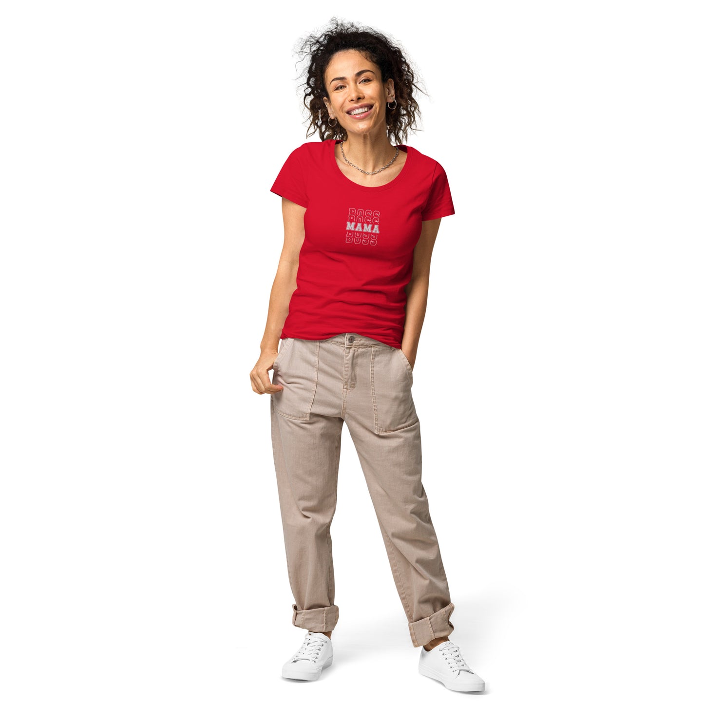 Boss Mama Women’s basic organic t-shirt - Red / S - Shirts &
