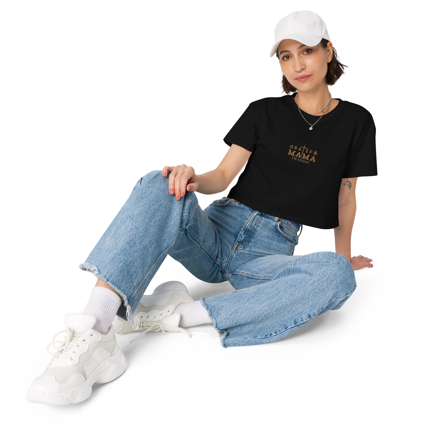 Grateful Mama Women’s crop top - Black / XS - Shirts & Tops